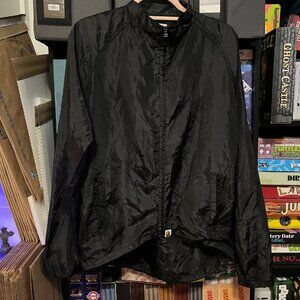 BAPE A Bathing Ape Black Lightweight Windbreaker Jacket Size M Full Zip
